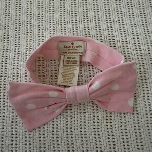 Kate Spade Pink and White Polka Dot Bow Headband